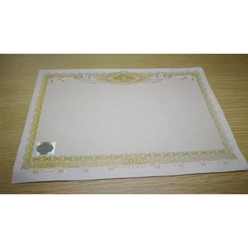 High quality watermark paper invisible fiber gravure security printing with hologram